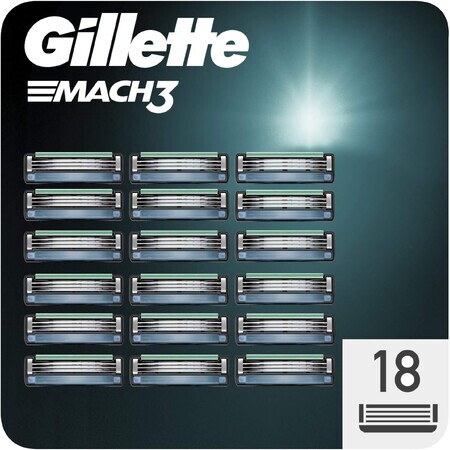 Gillette Mach3 Men's Replacement Shaving Heads Mach3 18 pieces