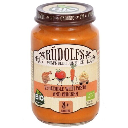 Pâtes aux légumes et au poulet bio Rudolfs 190 g