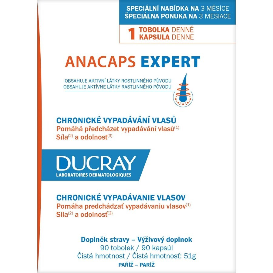 Ducray Anacaps Expert - perdita cronica dei capelli 90 capsule