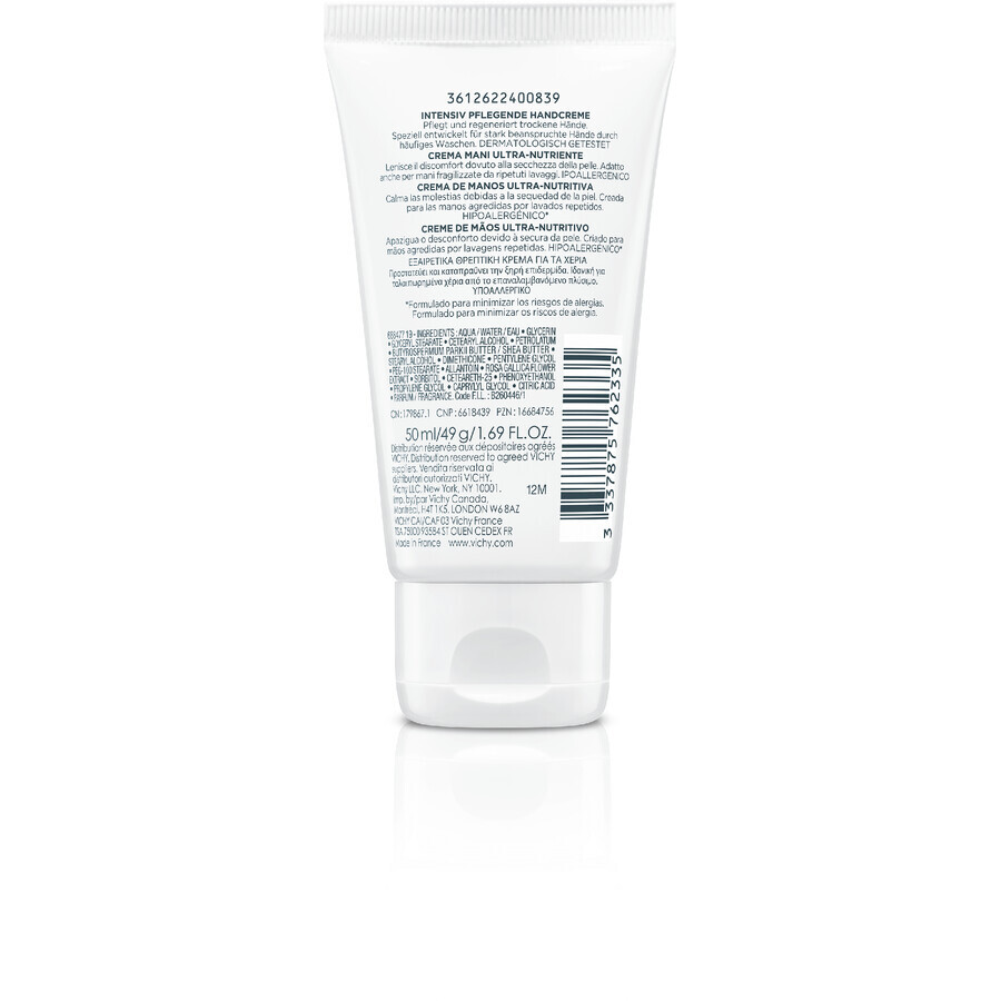 Vichy Créme mains ultra Nourissante Very nourishing hand cream 50 ml