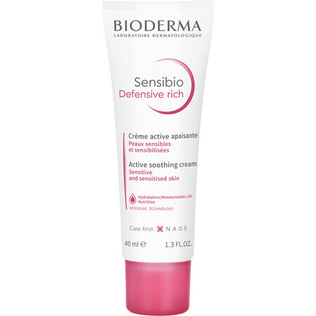 Bioderma Sensibio Defensive crema rica calmante con textura nutritiva 40 ml