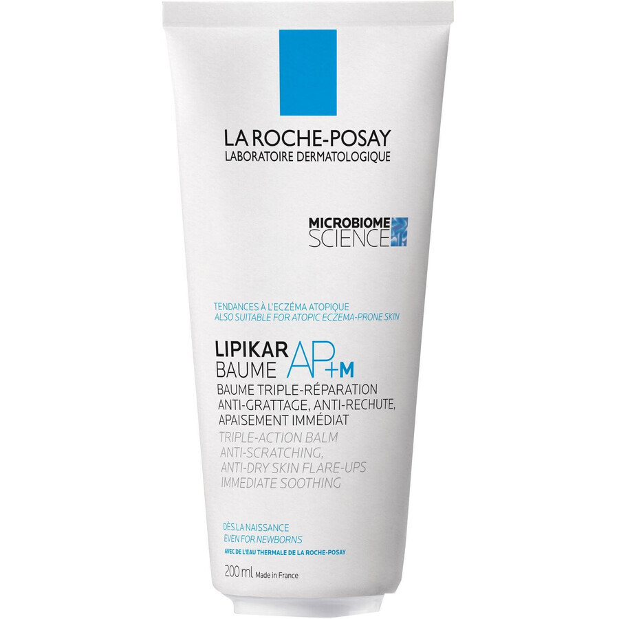 La Roche-Posay LIPIKAR BAUME AP+M baume repulpant triple action dans un emballage plus écologique de 200 ml