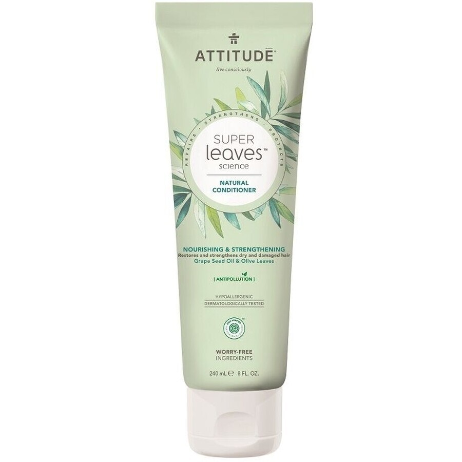 Attitude Super Leaves Après-shampooing détoxifiant et nourrissant Super Leaves pour cheveux secs et abîmés 240 ml