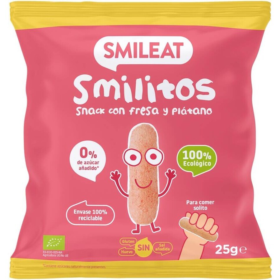 Smileat Organic Corn Crisps Smilitos à la fraise et à la banane 25 g