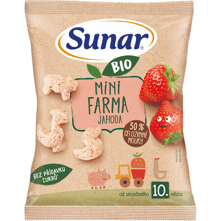 Sunar BIO baby chips mini ferme fraise 10m+, 18 g