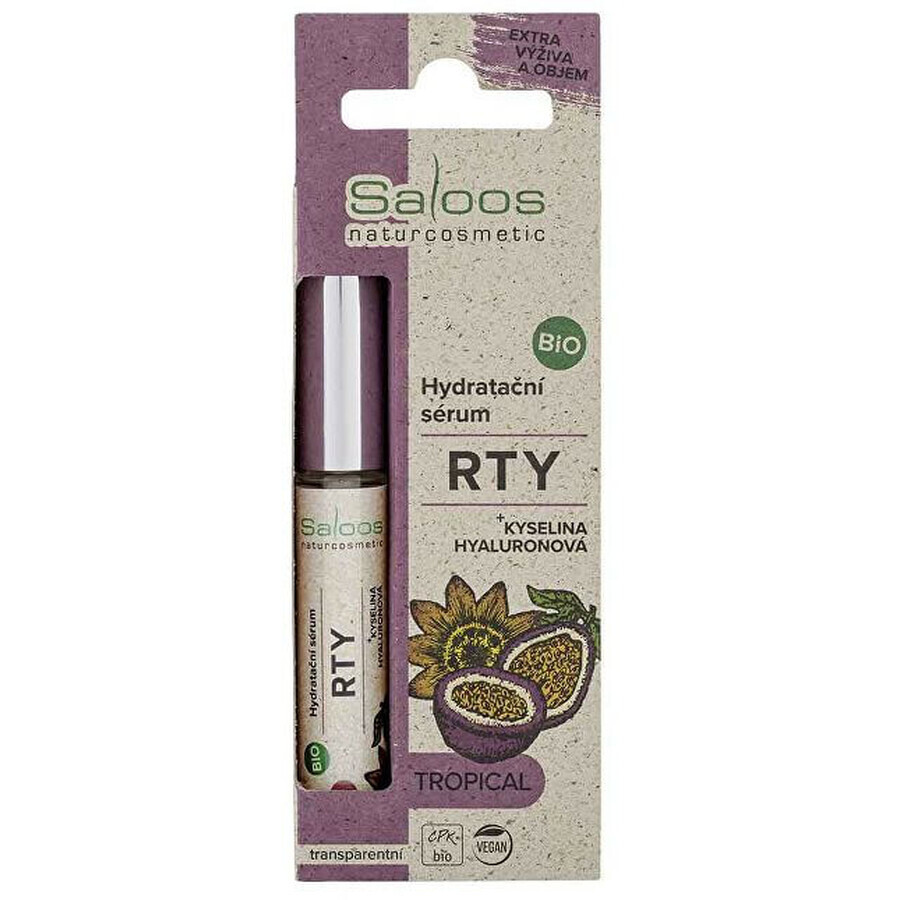 Saloos Organic Lip Moisturising Serum Tropical + Hyaluronic Acid 7 ml