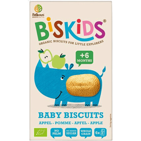 Belkorn BISkids Biscuits pour bébés bio au jus de pomme sans sucre ajouté 120 g