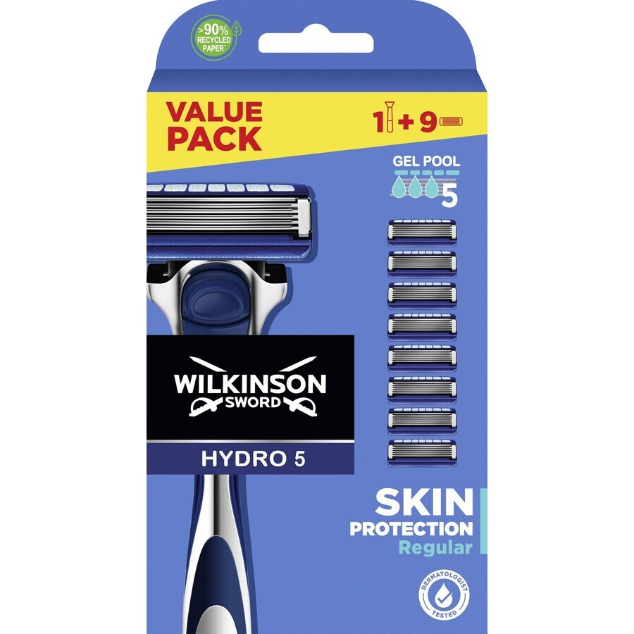 Wilkinson Sword Hydro 5 XXL rasoio di protezione + testine di ricambio 9 pezzi