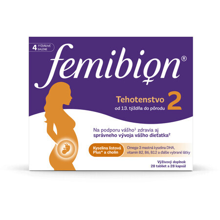 Femibion 2 Grossesse, 28 comprimés et 28 gélules