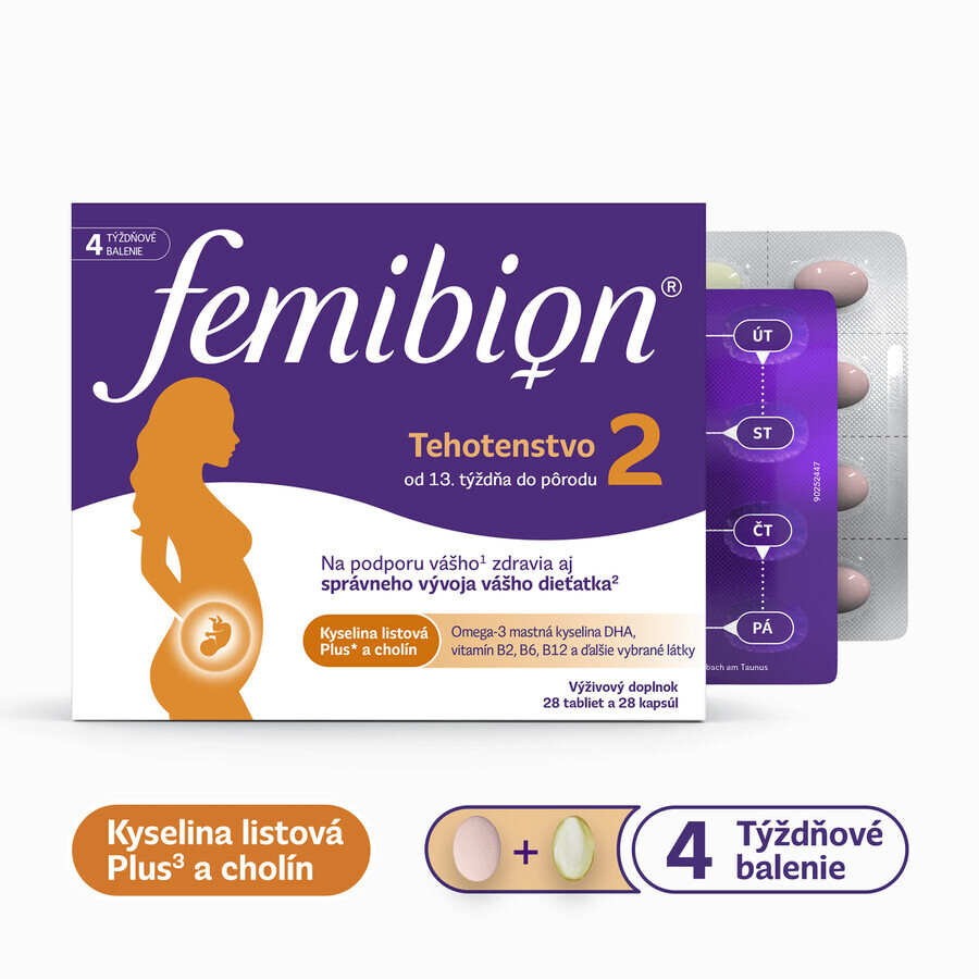 Femibion 2 Grossesse, 28 comprimés et 28 gélules