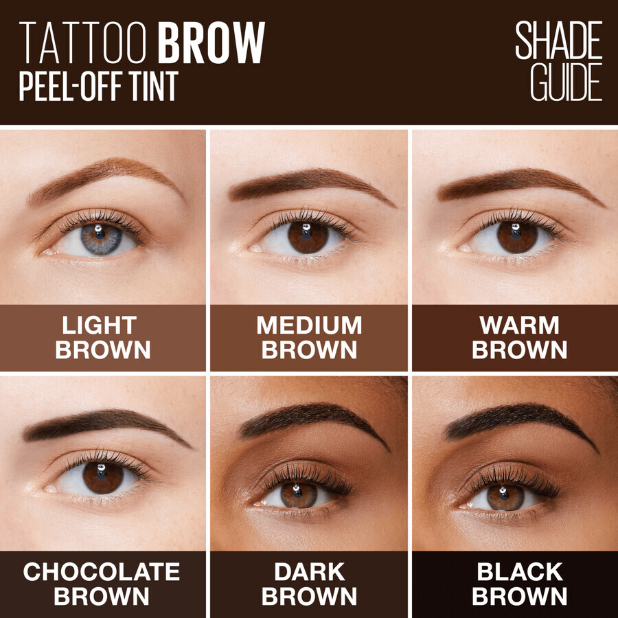 Maybelline New York Brow Tattoo Color de Cejas Semipermanente Marrón Oscuro 4,6 g