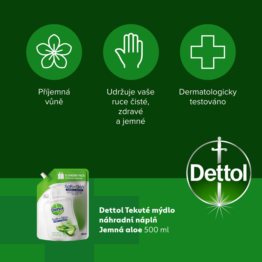 Ricarica Dettol Sapone Liquido Aloe Vera e Vitamina E 500 ml