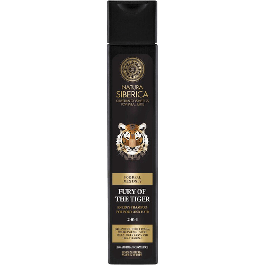 Natura Siberica Men Shampooing énergisant corps et cheveux 2en1 Fureur du tigre 250 ml