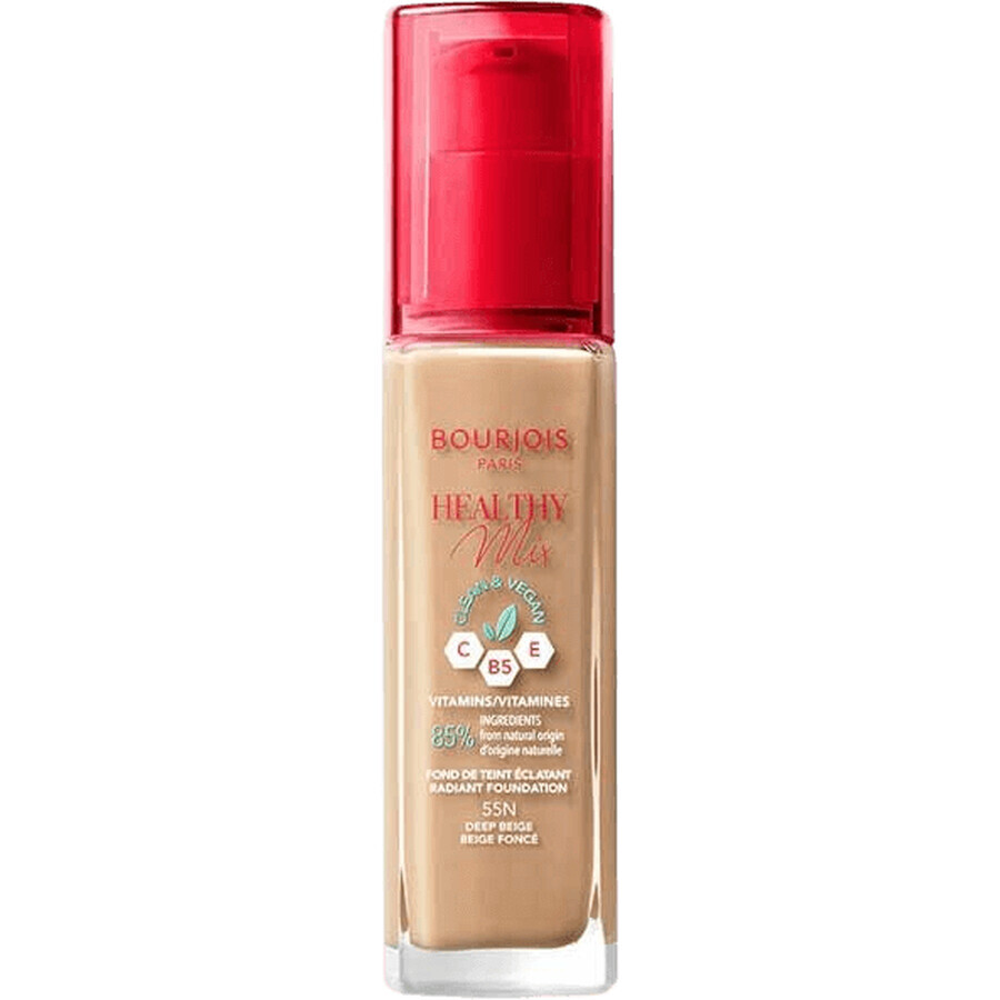 Bourjois Paris Healthy Mix Brightening Brightening Moisturizing Make-up 24h, 55N Deep Beige 30 ml