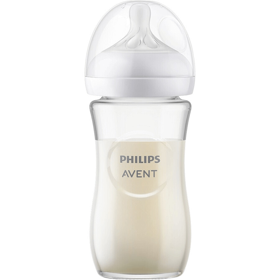 Biberon en verre Philips Avent Natural Response 240 ml, 1m+.