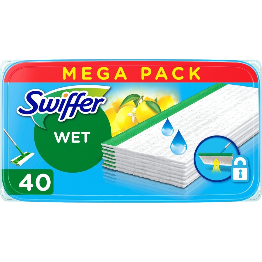 Swiffer Lingettes humides pour le nettoyage des sols à saveur d'agrumes 40 pcs