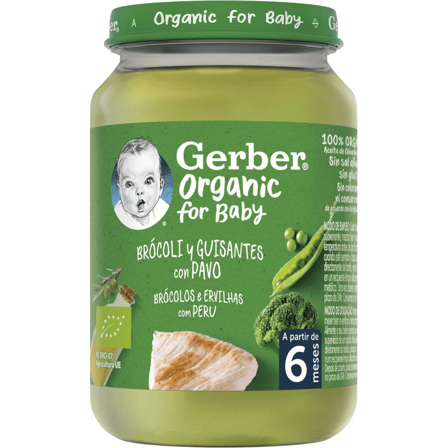 Gerber organic broccoli with peas and turkey 190 g