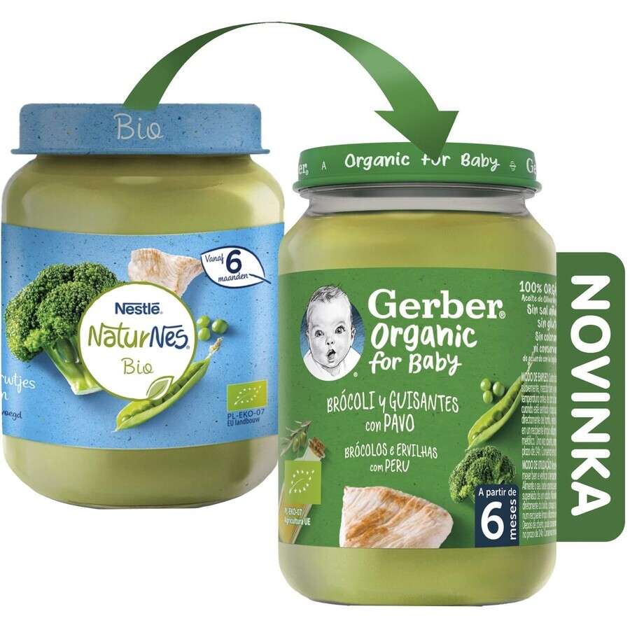 Gerber organic broccoli with peas and turkey 190 g