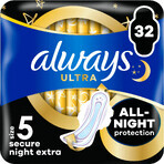 Always Ultra Secure Night Extra Maandverband (maat 5) met vleugels 32 stuks