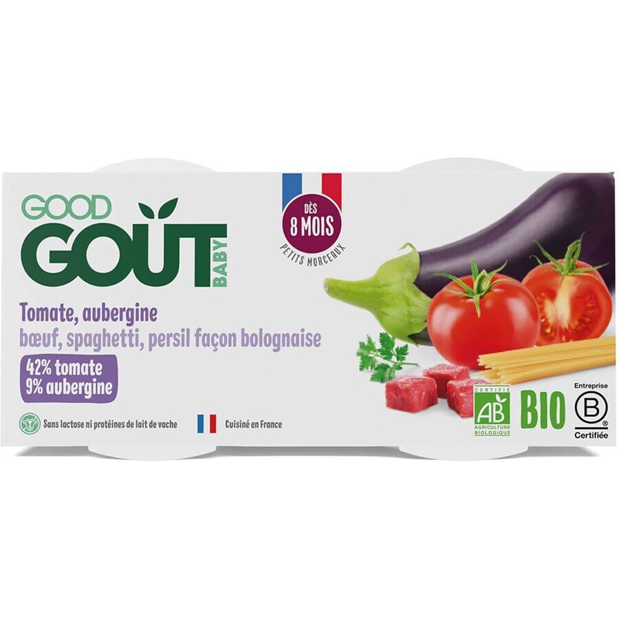 Good Goût Organic Spaghetti with aubergine and beef 2 x 190 g