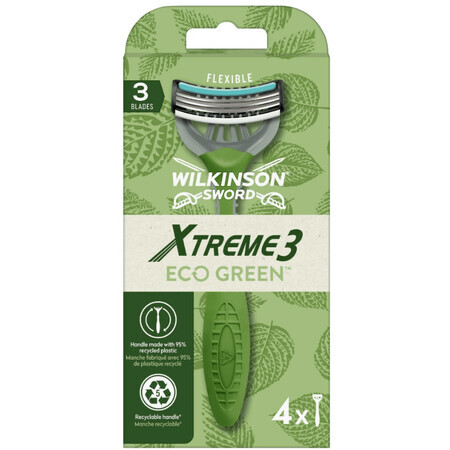 Wilkinson Sword Xtreme3 ECO rasoir vert jetable 4 pièces