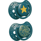 LOVI Siliconen fopspeen Dynamic Stardust Groen 2 stuks