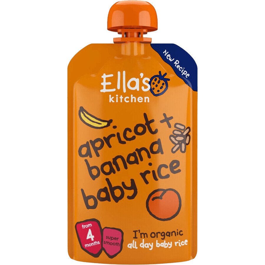 Ella's Kitchen Riz pour bébé bio avec bananes et abricots 120 g