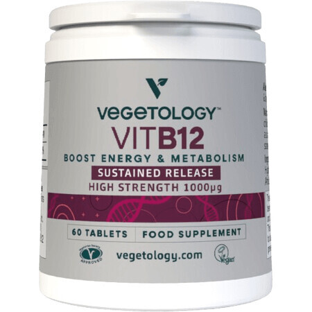 Vegetology Vitamine B12, cyanocobalamine 60 comprimés