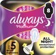 Always Platinum secure Night 8 serviettes hygi&#233;niques suppl&#233;mentaires avec ailettes