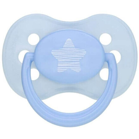 Sucette silicone symétrique Canpol babies 0-6m bleu pastel