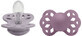 Sucettes en silicone Infinity Symmetric de BIBS, taille 1, Gris fossile / Mauve 2 pcs