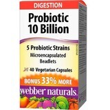 Webber Naturals Probiotique complet 10 milliards. Bonus 40tbl 40 gélules