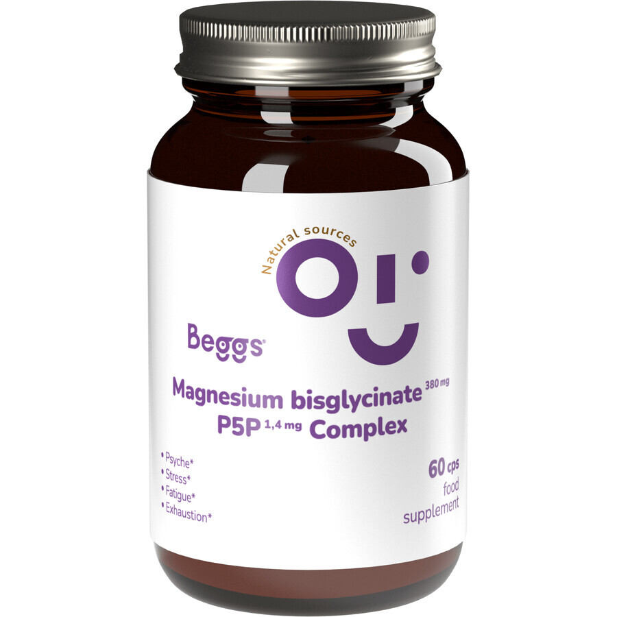 Beggs Magnesium Bisglycinat 380mg + P5P-Komplex 1.4mg 60 Kapseln