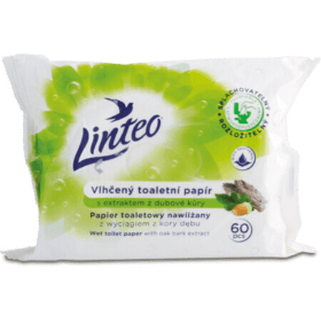 Linteo SATIN Papier hygiénique humidifié en écorce de chêne 60pcs