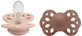 Bavoirs Sucettes sym&#233;triques en silicone, taille 1, Blush / Woodchuck 2 pcs