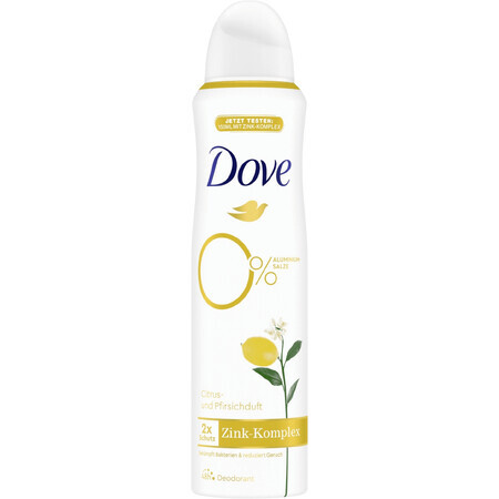 Dove 0% ALU Spray deodorant cu citrice și piersici 150 ml