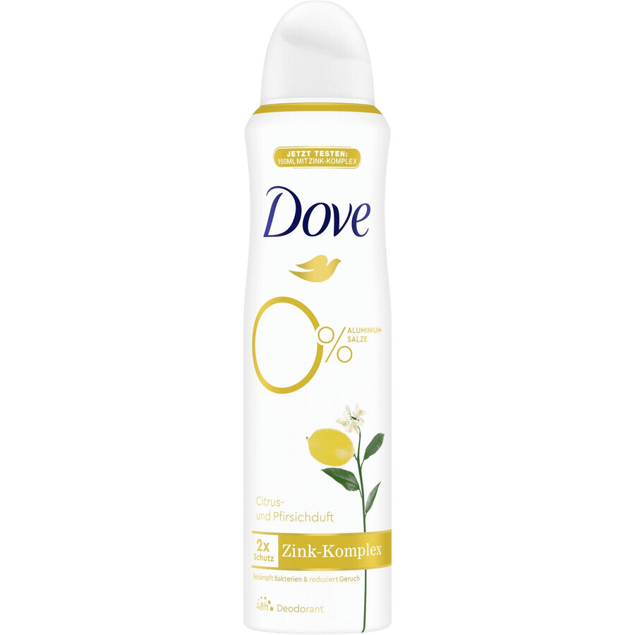 Dove 0% ALU Spray deodorant cu citrice și piersici 150 ml