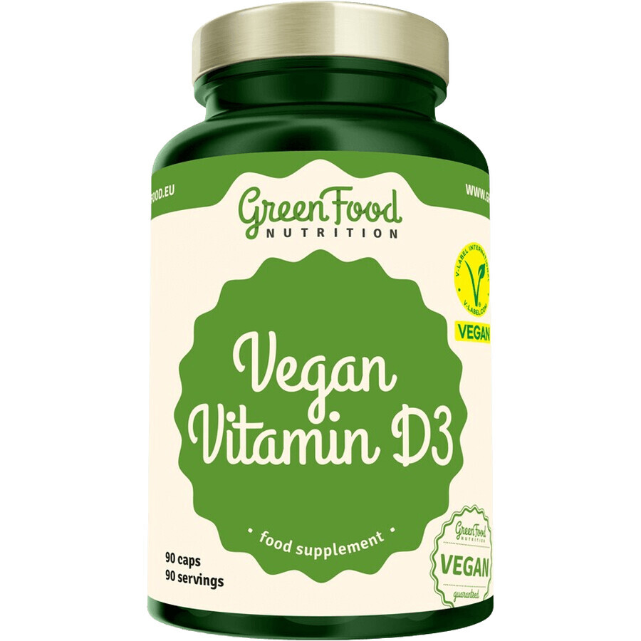 GreenFood Nutrition Vegan Vitamine D3, 90 gélules