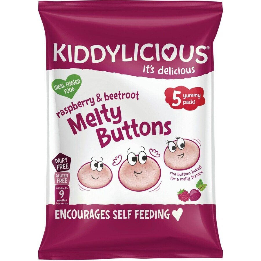 Kiddylicious Galletas de Frutas y Verduras Frambuesa y Remolacha 5 x 6 g