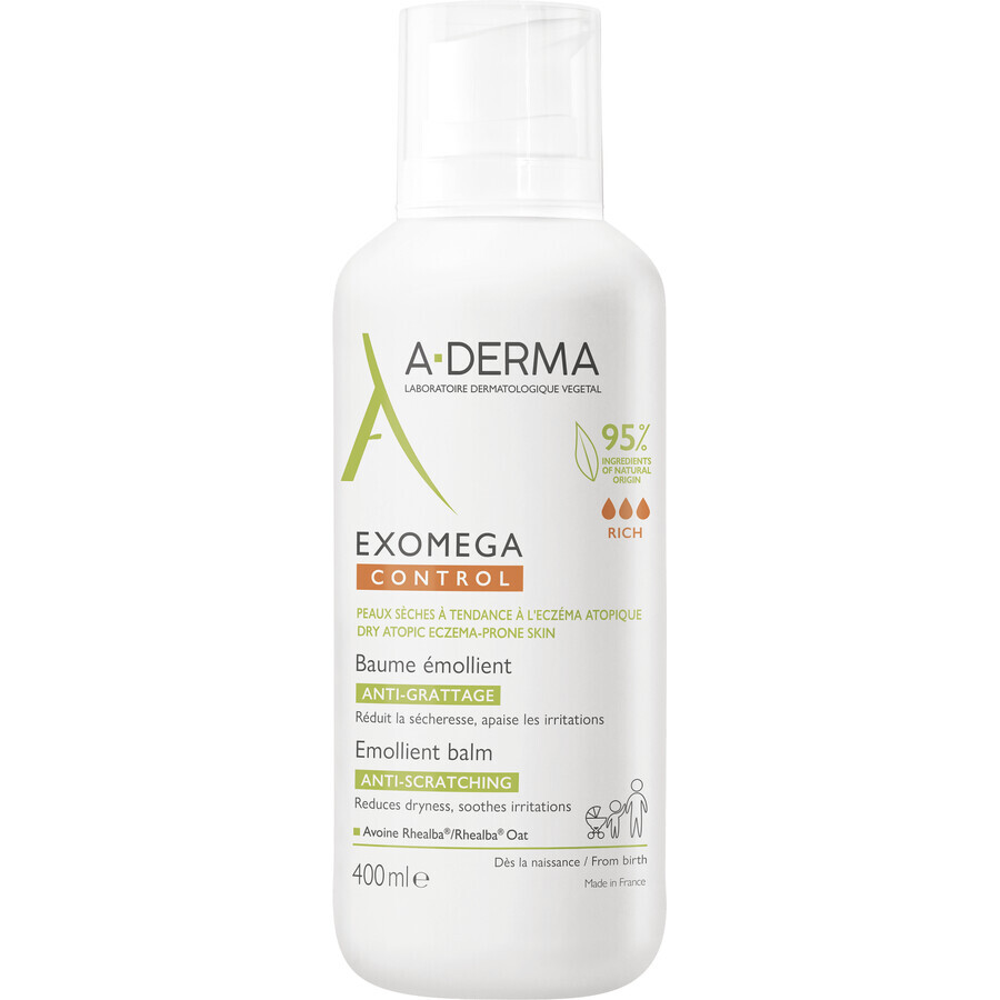 A-Derma Exomega Control Balsamo emolliente per pelli secche a tendenza atopica 400 ml