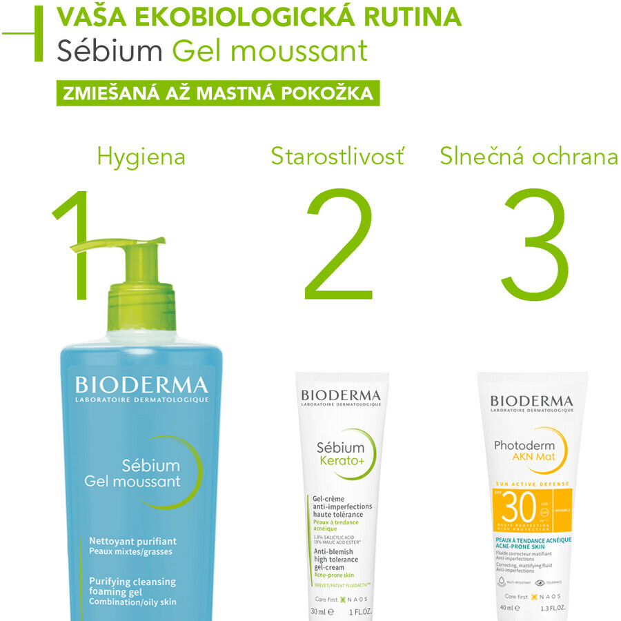 Bioderma Sébium Gel moussant gel de curățare pentru ten mixt și gras 500 ml