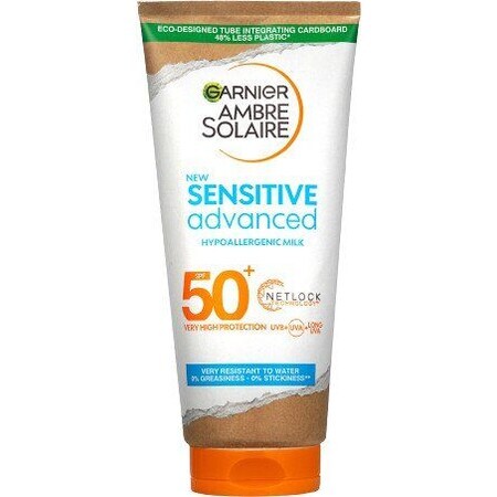 Garnier Ambre Solaire Sensitive Advanced Sunscreen Lotion, très haute protection pour les peaux légères et sensibles, SPF 50+, 175 ml