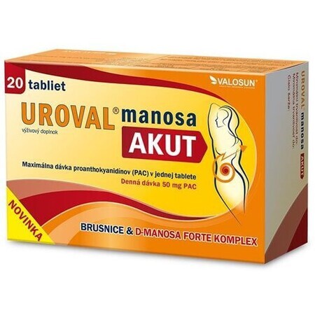 Valosun UROVAL UROVAL mannose AKUT 20 comprimés