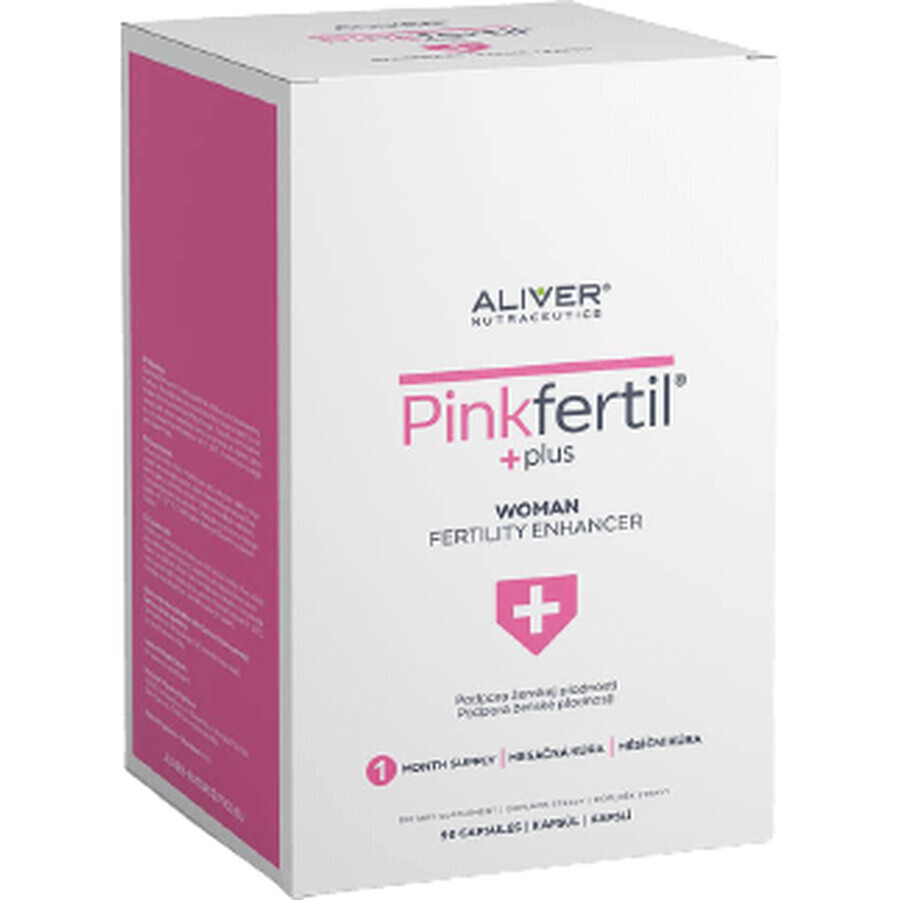 Aliver Nutraceutics PinkFertil Plus supplément nutritionnel pour les femmes 90 gélules