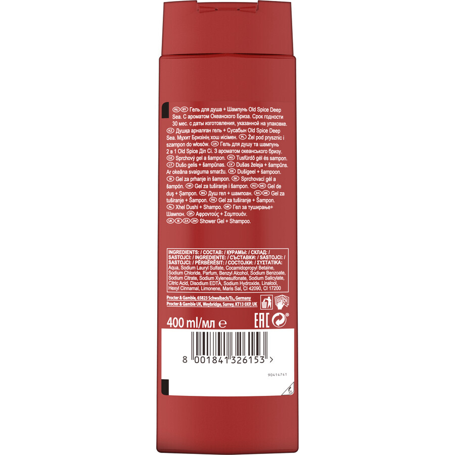 Old Spice Deep Sea 3in1 Gel de duș cu aromă de citrice și flori de mare 400 ml