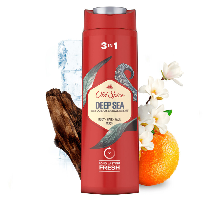 Old Spice Deep Sea 3in1 Gel de duș cu aromă de citrice și flori de mare 400 ml