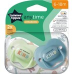 Tommee Tippee CTN AnyTime sucette en silicone, 6-18m, plusieurs couleurs 2 pcs