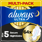 Always Ultra Secure Nacht Extra Maandverband met vleugels 64 stuks