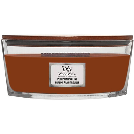 Woodwick Ship Pumpkin Bougie parfumée à la citrouille et à la praline 454 g