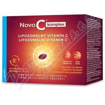 Novo C KOMPLEX Vitamine C liposomale avec vitamine D3 et zinc 90 softgels